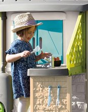 Příslušenství k domečkům - Kuchyňka letní se 17 doplňky Summer Kitchen k domečkům Smoby s varnou deskou a dřez na mytí nádobí s UV filtrem od 24 měsíců_0