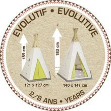 Kerti játszóházak gyerekeknek - Sátor natúr Indoor&Outdoor Teepee Evolutive Smoby állitható és éjjeli fénnyel a járda felett 24 hó-tól_9