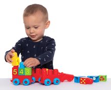 Cuburi si jocuri de construit - Trenuleț cu cuburi didatice Dohány locomotiva cu 2 vagoane de la 18 luni_2