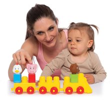 Cuburi si jocuri de construit - Joc de construit Primul meu tren Dohány locomotiva cu 2 vagoane și animăluțe de la 18 luni_0