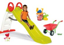 Šmykľavky sety - Set šmykľavka Toboggan Funny Smoby s dĺžkou 2 metre a vedro set a fúrik od 24 mes_31