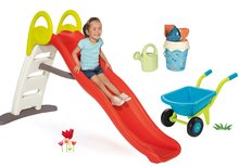 Šmykľavky sety - Set šmykľavka Toboggan Funny Smoby s dĺžkou 2 metre a vedro set a fúrik od 24 mes_33