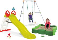 Skluzavky s pískovištěm - Set skluzavka Toboggan Funny Smoby délka 200 cm a houpačka s kovovou konstrukcí výška 180 cm s pískovištěm_32