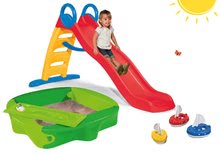 Scivoli con sabbiera - Set scivolo Funny Toboggan Smoby 200 cm e sabbiera con copertura e pista acquatica e 3 barche dai 24 mesi_11