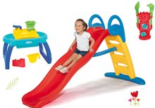 Rutschen mit Sandkasten - Rutschenset mit Springbrunnen Funny Double Toboggan Smoby 2 Meter und Sandkasten Tisch für Wasser und Sand_33