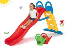 Šmykľavky sety - Set šmykľavka s vodotryskom Funny Double Toboggan Smoby 2-metrová a veľká krhla Lienka 3,5 litrová_22