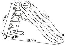 Kerti játszóházak csúszdával - Szett házikó Jolie Smoby kék 3 ablakkal 2 árnyékolóval és csúszda vízsugárral Funny Slide Green Toboggan 2 méteres_18