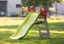 Skluzavky pro děti - Skluzavka s vodotryskem Funny Slide Green Toboggan Smoby 2metrová dvojitá pevná konstrukce s UV filtrem od 24 měsíců_3
