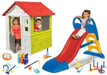 Scivoli con casa - Set scivolo  Toboggan KS Smoby con acqua e lunghezza 150 cm e casa  Nature con imposta e giochi sportivi dai 24 mesi_15