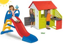 Skluzavky s domečkem - Set skluzavka Toboggan KS s vodou Smoby 150 cm a domeček Pretty Nature s letní kuchyňkou od 24 měsíců_15