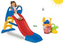 Tobogane pentru copii - Set tobogan Toboggan KS Smoby cu jet de apă 1,5 metri și set de găleată pentru nisipar Maşini de la 24 luni_10