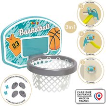 Příslušenství ke skluzavkám - Basketbalový kôš na šmykľavky a stenu Basketball Hoop 3v1 Smoby s loptou a háčikmi na uchytenie a UV filtrom od 3 rokov SM820700_3