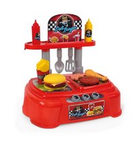 Bucătării simple de jucărie - Bucătăria Deli Burger Chicos roșie cu 26 accesorii_2
