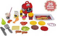 Bucătării simple de jucărie - Bucătăria Deli Burger Chicos roșie cu 26 accesorii_0