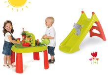 Dětský záhradní nábytek sety - Set stůl Zahradník De Jardinage 2v1 Smoby dvoudílný se zahrádkou a skluzavka Toboggan XS s vodou délka 90 cm_12