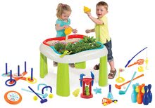 Dětský záhradní nábytek - Set stůl Zahradník De Jardinage 2v1 Smoby dvoudílný se zahrádkou s mlýnem a sportovní hry_14