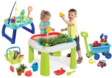 Gartenmöbel für Kinder Sets - Tischset Gärtner De Jardinage 2in1 Smoby zweiteilig mit Garten- und Zugwagen mit Eimerset und Teich mit Angelrute_19