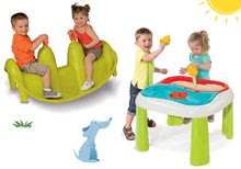 Dětský záhradní nábytek sety - Set stůl Voda&Písek 2v1 Smoby s mlýnem a oboustranná houpačka Pes od 18 měsíců_10