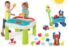 Gartenmöbel für Kinder Sets - Tischset Water&Sand 2in1 Smoby mit Mühle und Trolley zum Schleppen Set ab 18 Monaten_10