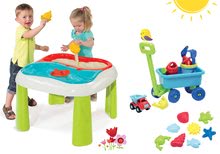 Seturi mobilier grădină pentru copii - Set masă Apă&Nisip 2in1 Smoby cu moară şi maşinuţă tractabilă cu set de găleată de la 18 luni_11