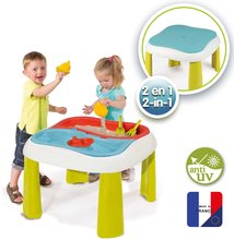 Peskovniki za otroke - Vrtna miza peskovnik z vodno igro Water&Sand Smoby s pokrovom in ladjica z modelčki od 18 mes_0