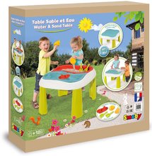 Peskovniki za otroke - Vrtna miza peskovnik z vodno igro Water&Sand Smoby s pokrovom in ladjica z modelčki od 18 mes_5