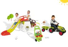 Penjalice setovi - Set penjalica Adventure Car Smoby s toboganom dužine 150 cm, traktor Claas GM i vrtna kolica od 24 mjes_17