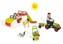 Preliezačky sety - Set preliezačka Adventure Car Smoby so šmykľavkou dlhou 150 cm, traktor Claas Farmer XL a vozík pre záhradníka od 24 mes_19