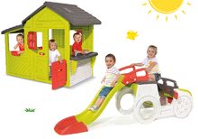 Klettergerüste Sets - Kletterset Adventure Car Smoby mit Rutsche und Haus Sonne Sunny mit Klingel, Küche und Garten ab 24 Monaten_24