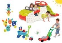 Prolézačky sety - Set prolézačka Adventure Car Smoby se skluzavkou, sekačka, vozík na tahání a kuželky od 24 měsíců_16