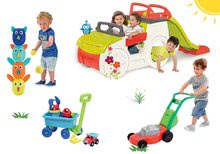 Prolézačky sety - Set prolézačka Adventure Car Smoby se skluzavkou, sekačka, vozík na tahání a kuželky od 24 měsíců_21