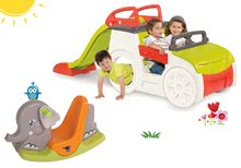 Penjalice setovi - Set penjalica Adventure Car Smoby s toboganom i klackalica Slon s pomičnim ušima, od 24 mjeseca_15