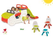 Prolézačky sety - Set prolézačka se skluzavkou Adventure Car Smoby dlouhou 150 cm, stůl Piknik, dvě židle KidChair Red od 24 měsíců_27