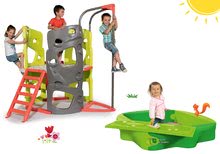 Seturi cățărătoare - Set centru de căţărat Multiactivity Climbing Tower Smoby cu perete de cățărat și tobogan și nisipar Sandy cu capac de la 24 luni_14