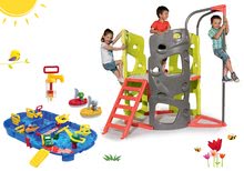 Penjalice setovi - Set penjalica Multiactivity Climbing Tower Smoby za penjanje s toboganom i vodena staza Lock Box u kovčegu s brodićima i pumpom, od 24 mjeseca_22