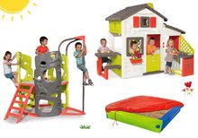 Penjalice setovi - Set penjalica Multiactivity Climbing Tower Smoby s trima zidovima za penjanje s toboganom i kućica Prijatelja s kuhinjom i pješčanikom, od 24 mjeseca_32