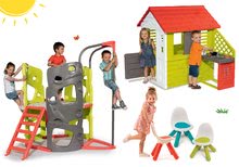 Strutture d'arrampicata set - Set struttura d'arrampicata Multiactivity Climbing Tower Smoby per l'arrampicarsi con scivolo e casa Pretty Nature con cucina con 3 sedie KidChair dai 24 mesi_34