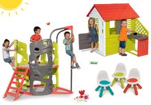 Prolézačky sety - Set prolézačka Multiactivity Climbing Tower Smoby na šplhání se skluzavkou a domeček Pretty Nature s kuchyňkou s 3 židlemi KidChair od 24 měsíců_35