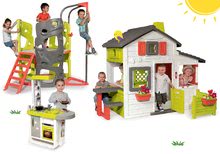 Klettergerüste Sets - Kletterset Multiactivity Climbing Tower Smoby mit 3 Kletterwänden mit Rutsche und Haus der Freunde mit Vorgarten und Küche ab 24 Monaten_17