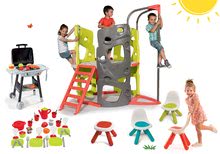 Prolézačky sety - Set prolézačka Multiactivity Climbing Tower Smoby na šplhání se skluzavkou a 3 židle se stolkem a grilem od 24 měsíců_40