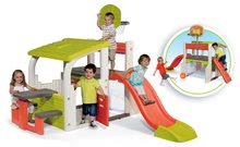 Hrací centra - Set hrací centrum Fun Center Smoby se skluzavkou dlouhou 150 cm, domeček Jura Lodge od 24 měsíců_5