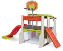 Hrací centra - Set hrací centrum Fun Center Smoby se skluzavkou dlouhou 150 cm, domeček Jura Lodge od 24 měsíců_12