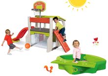 Centri za igru - Set centar za igru Fun Center Smoby s toboganom i pješčanik Sandy s pokrivalom, od 24 mjeseca_21