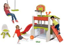 Játszócenterek - Szett játszóközpont Fun Center Smoby 150 cm hosszú csúszdával, lengőhinta és kisszék KidChair_40