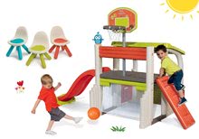 Hracie centrá - Set hracie centrum Fun Center Smoby so šmykľavkou 150 cm, hojdačka a stolička KidChair_39