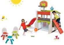 Hrací centra - Set hrací centrum Fun Center se skluzavkou Smoby dlouhou 150 cm, Piknik stolek, dvě židle KidChair Red od 24 měsíců_33