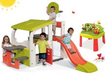 Játszócenterek - Szett játszótér Fun Center Smoby csúszdával hossza 150 cm és asztal Kertész 2in1_29