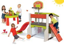 Játszócenterek - Szett játszótér Fun Center Smoby csúszdával hossza 150 cm és asztal Kertész 2in1_29