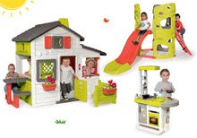 Strutture d'arrampicata set - Set struttura d'arrampicata  Multiactivity Climbing Tower Smoby con 3 pareti da arrampicata con scivolo e casa Friends con giardino anteriore e cucina dai 24 mesi_18