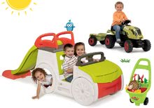 Penjalice setovi - Set penjalica Adventure Car Smoby s toboganom dužine 150 cm, traktor Claas GM i vrtna kolica od 24 mjes_21